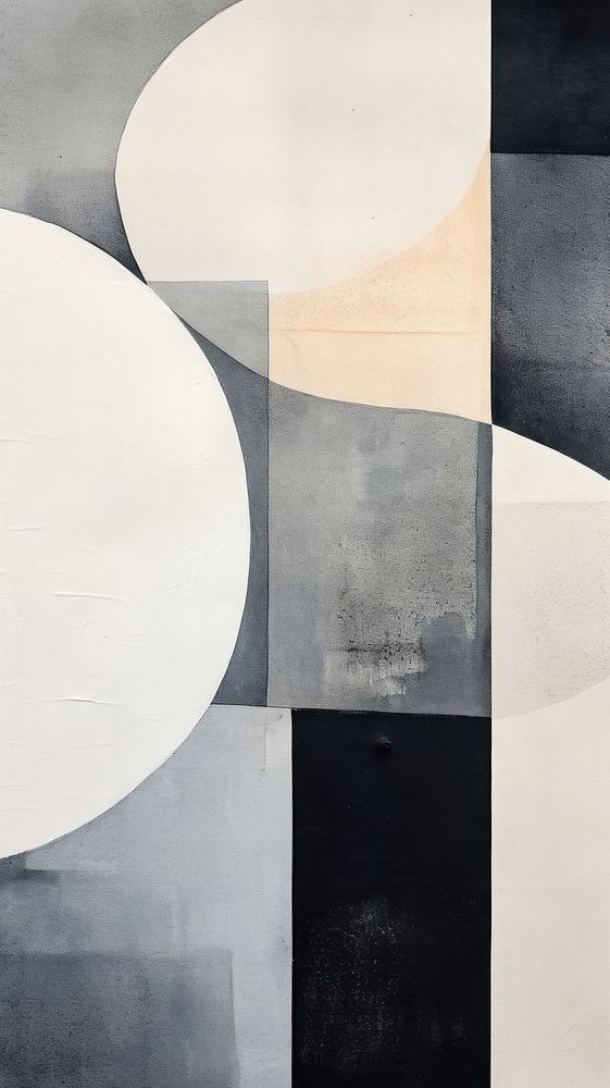 Grey space abstract painting collage.