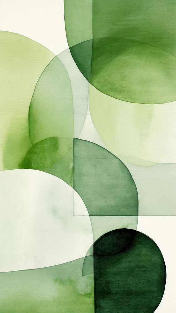 Green abstract collage shape.