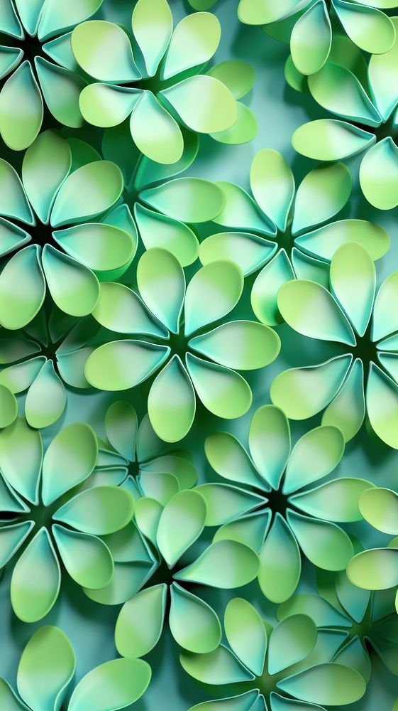 Green flowers pattern nature shape backgrounds.