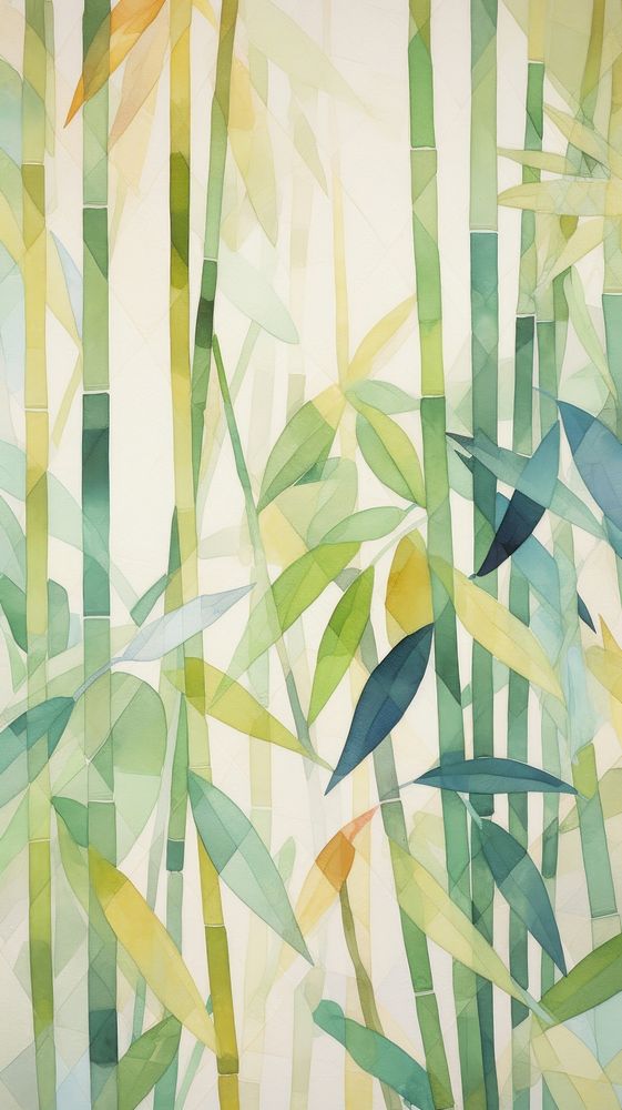 Neutal bamboo forest abstract plant art.