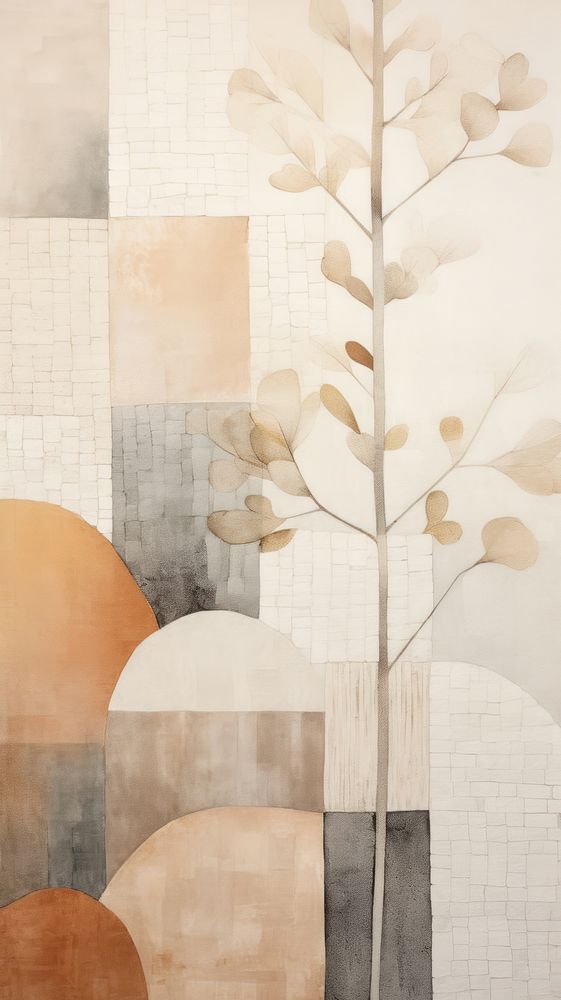 Neutral woodland architecture painting wall.