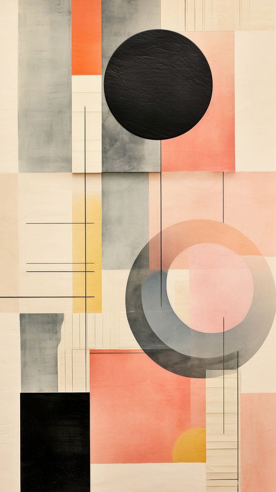 Retro music abstract painting collage.