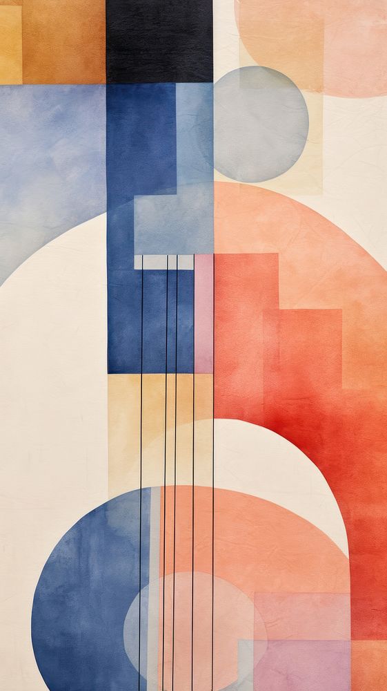 Retro music abstract painting shape.
