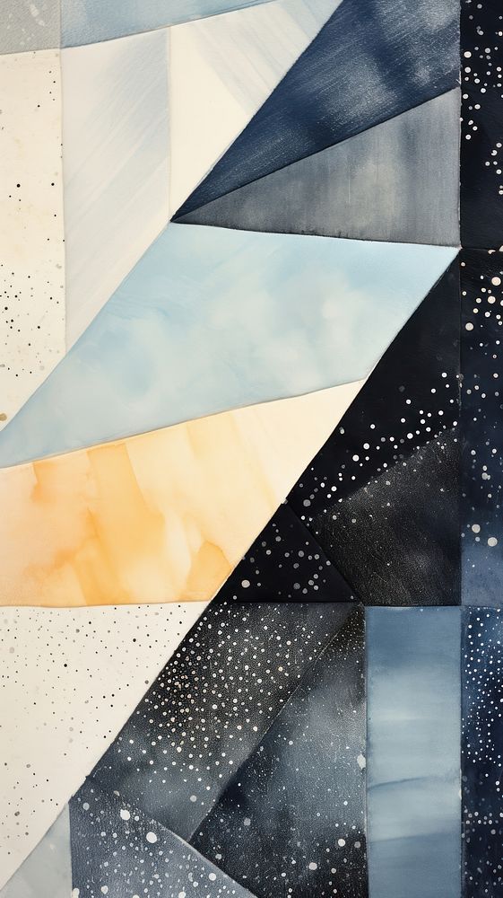 Star in night sky abstract collage shape.