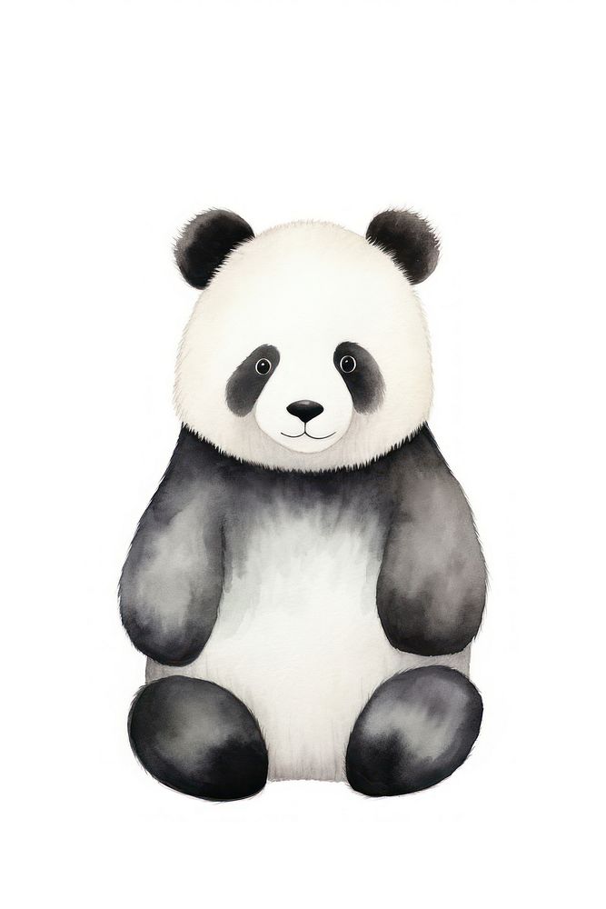 Cute watercolor illustration of a skunk mammal bear toy.