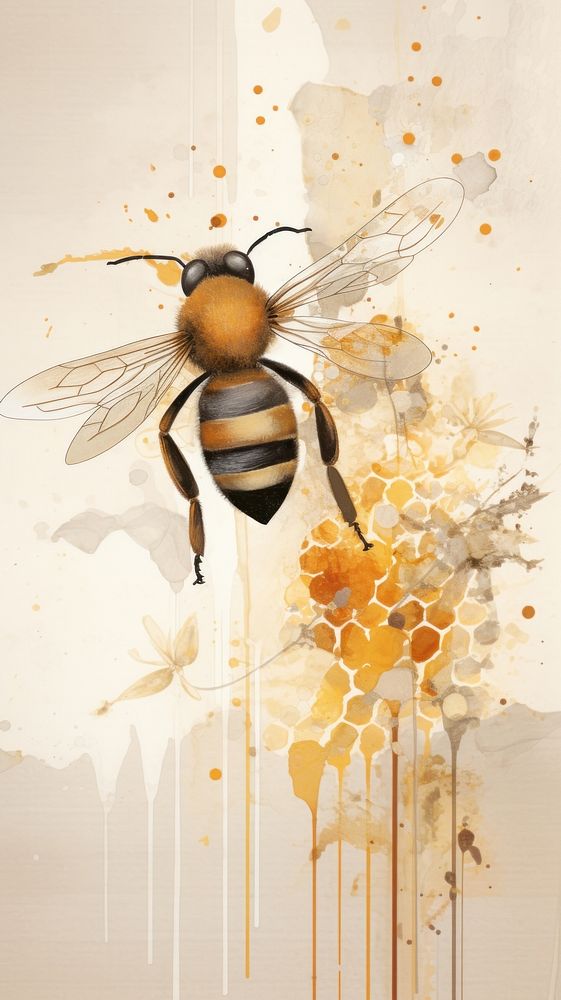 Honey bee animal insect invertebrate.
