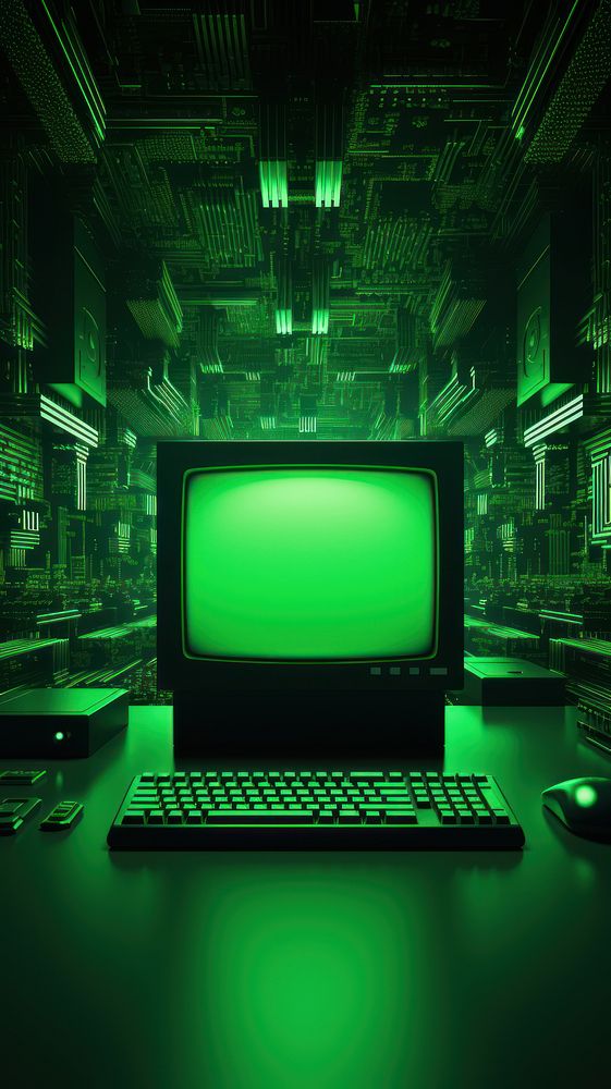 3d computer laptop green electronics. | Premium Photo Illustration ...