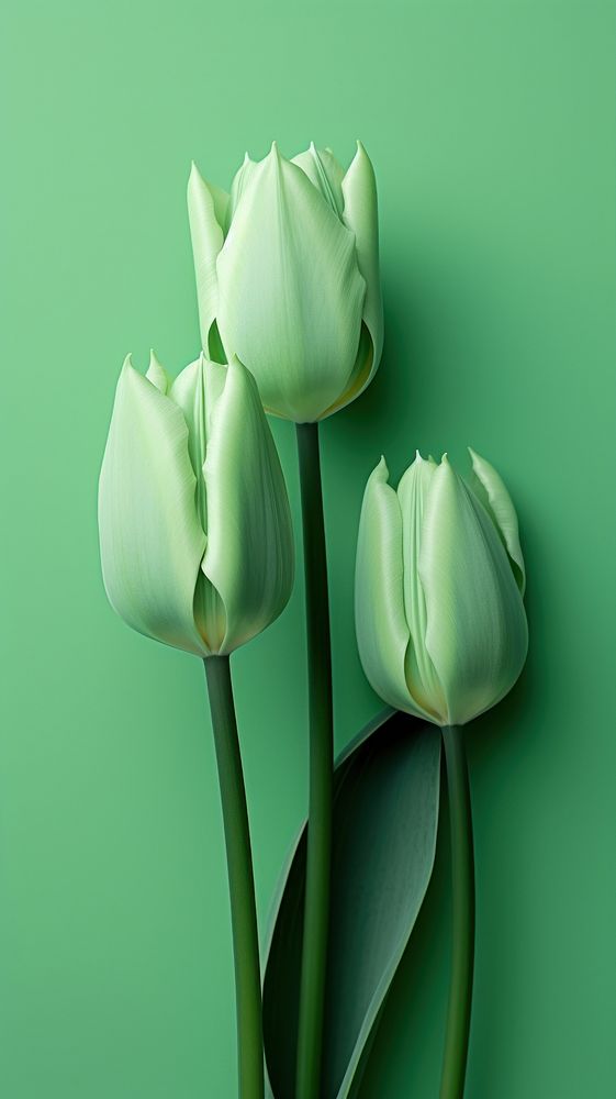 Tulip flowers green plant inflorescence.
