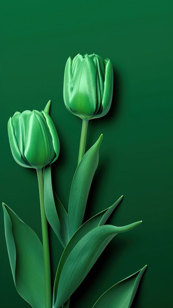 Tulip flowers green plant inflorescence.