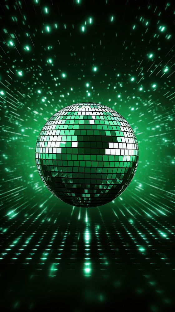 Disco ball green sphere night. | Premium Photo - rawpixel