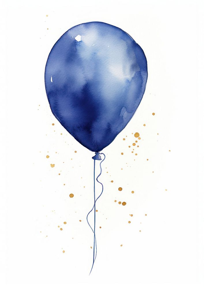 Indigo balloon white background celebration anniversary.