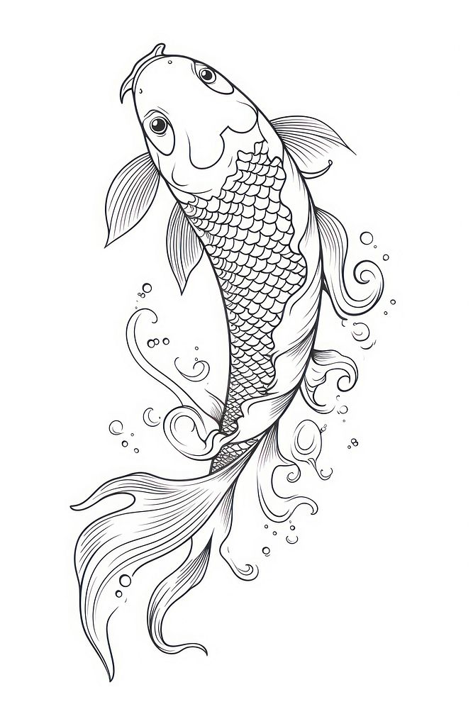 Koi sketch drawing fish.