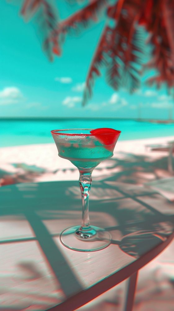 Anaglyph cocktail outdoors martini nature.