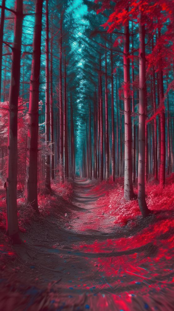 Anaglyph forest landscape outdoors nature.
