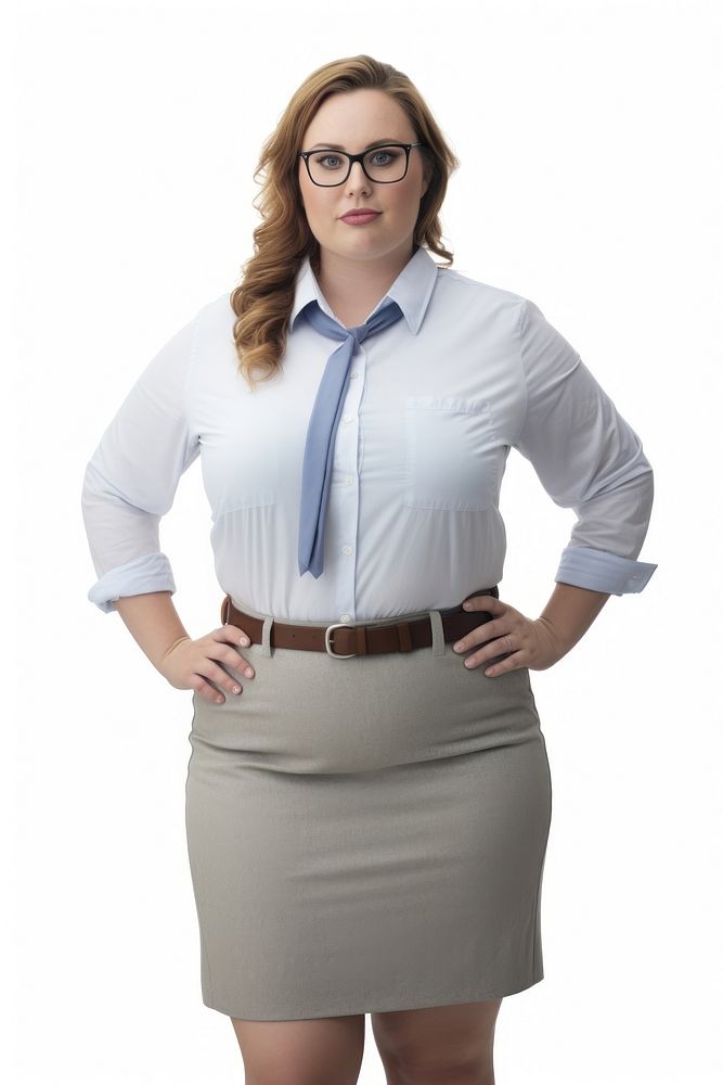 Fat female teacher glasses sleeve blouse.