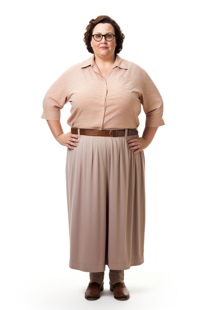 Fat female teacher sleeve adult white background.