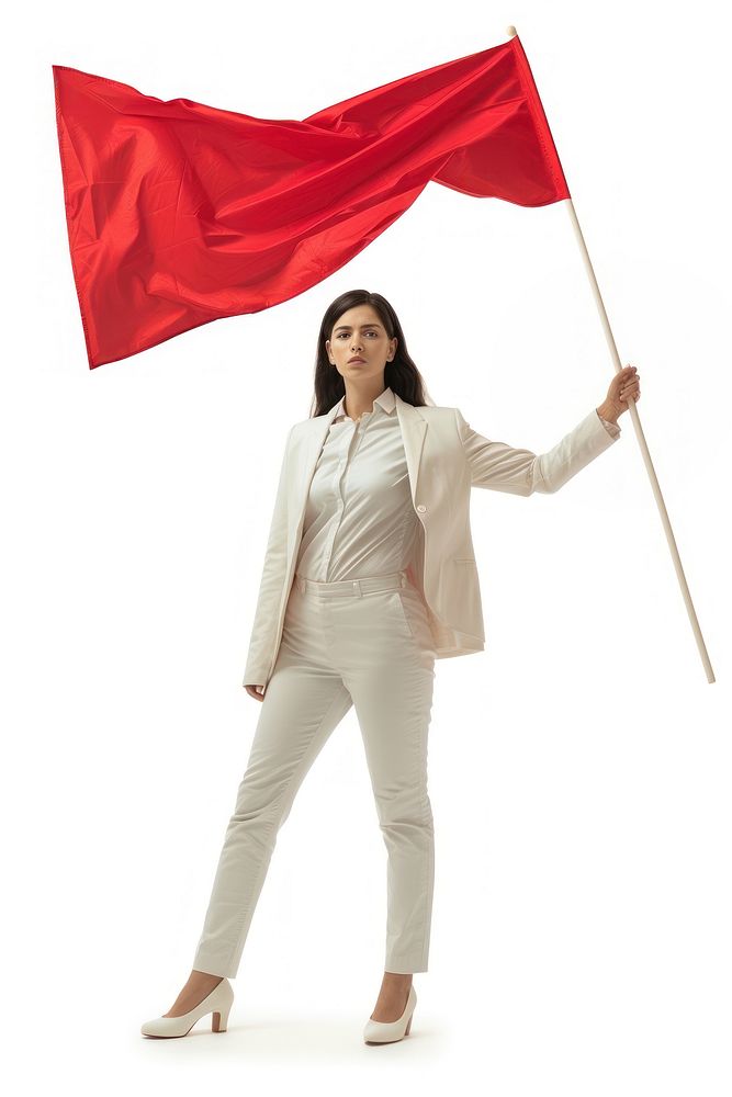 Female leader flag holding adult.