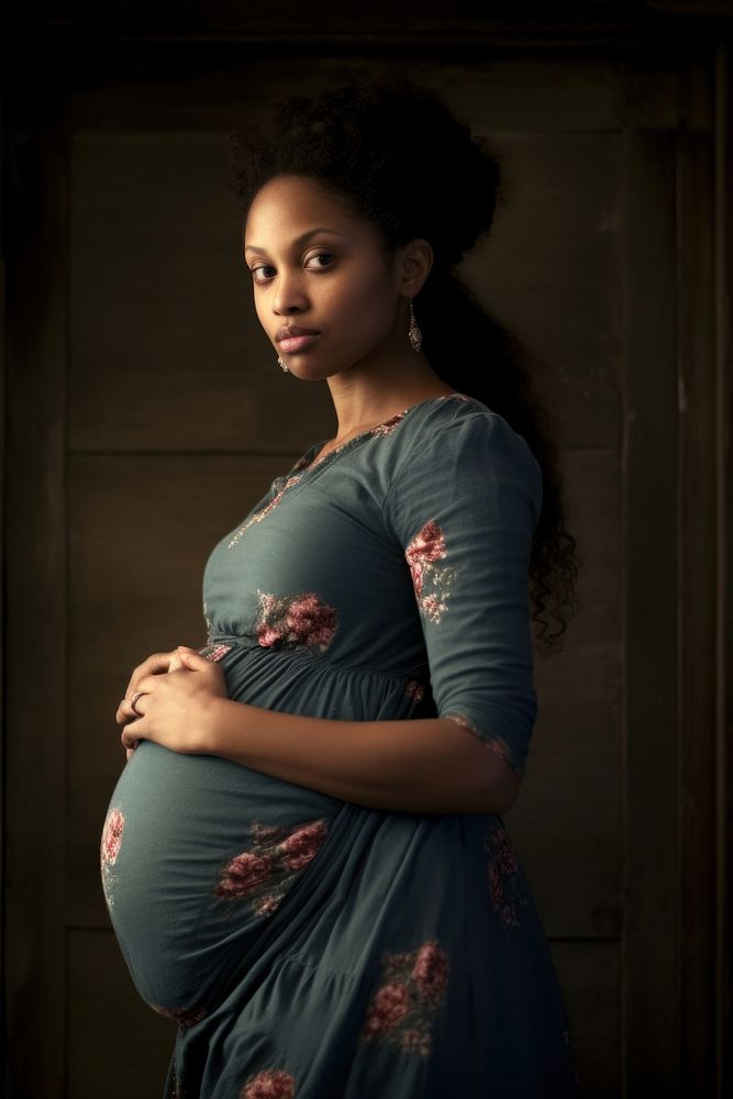 Pregnant woman portrait adult dress.