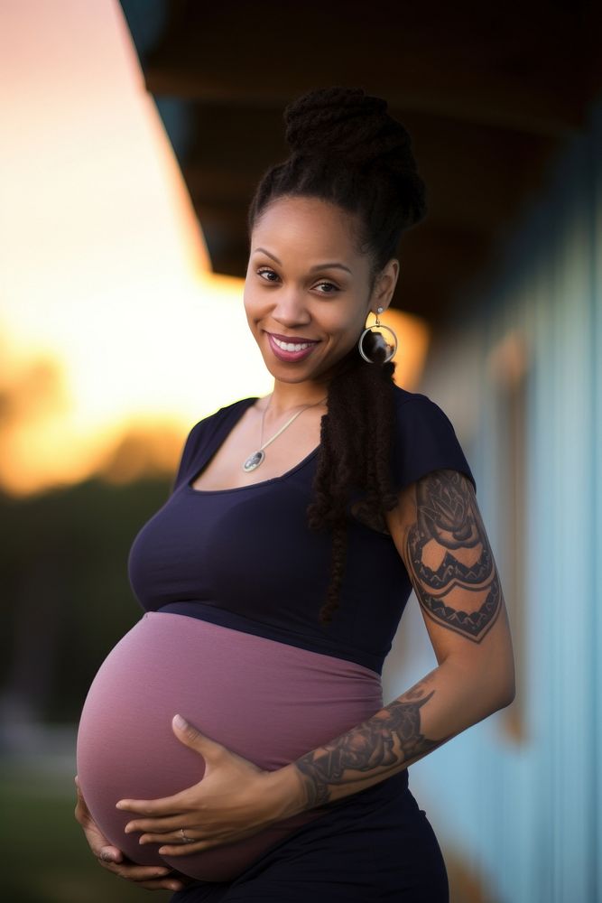 Pregnant woman portrait smiling adult.