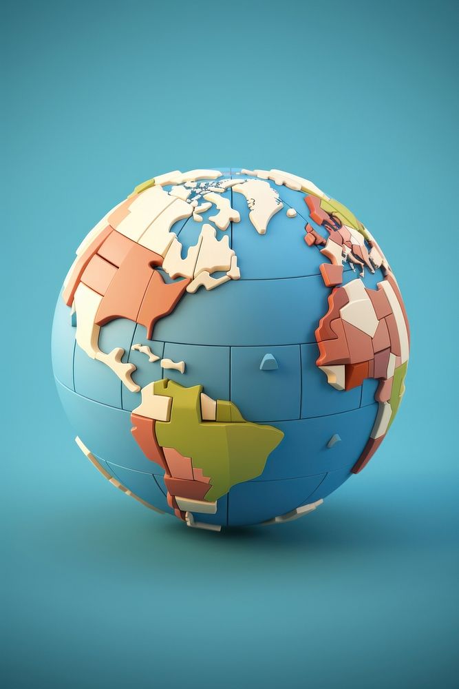 Globe earth puzzle sphere.