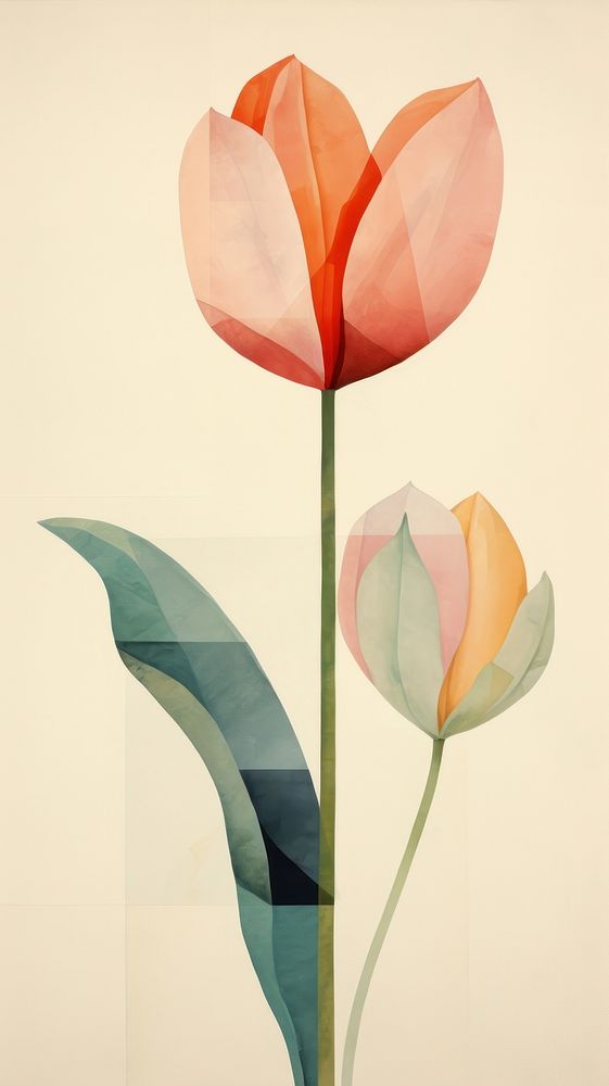 Tulip painting flower plant.