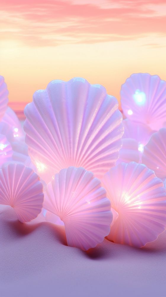 Sea shell petal invertebrate illuminated.