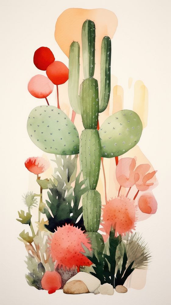 Cactus plant creativity painting.
