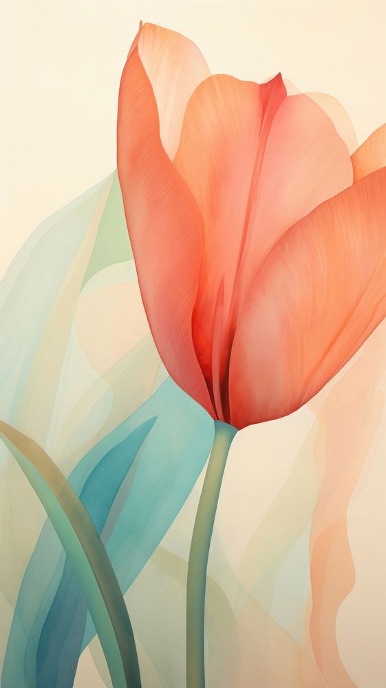 Tulip abstract painting flower.
