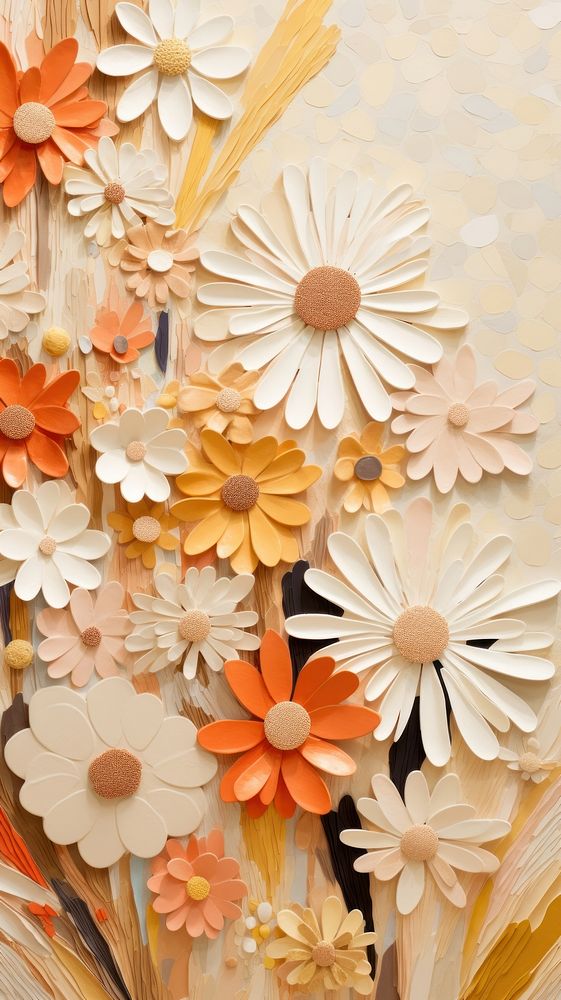 Daisy garden art wallpaper pattern.