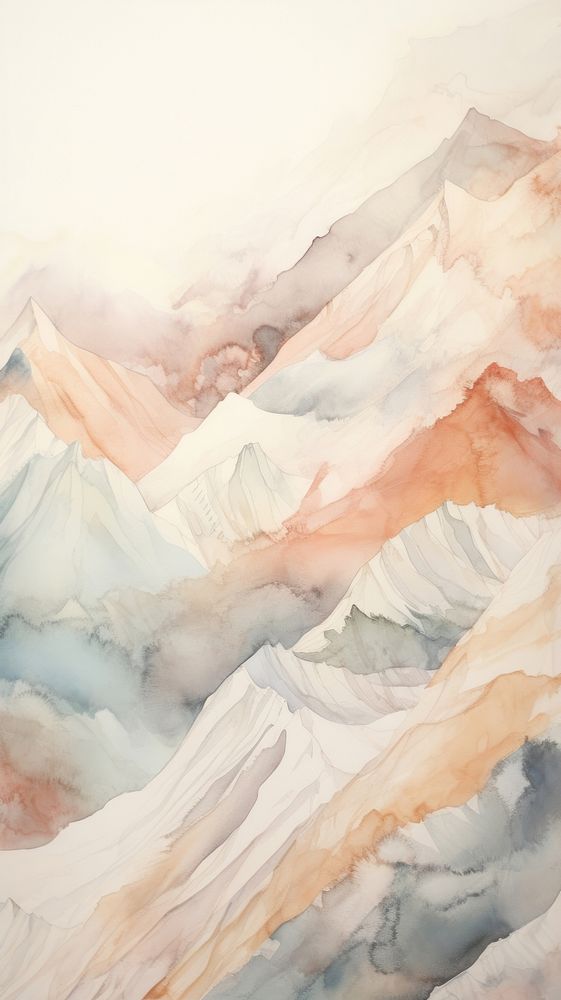 Snow mountain abstract painting nature.