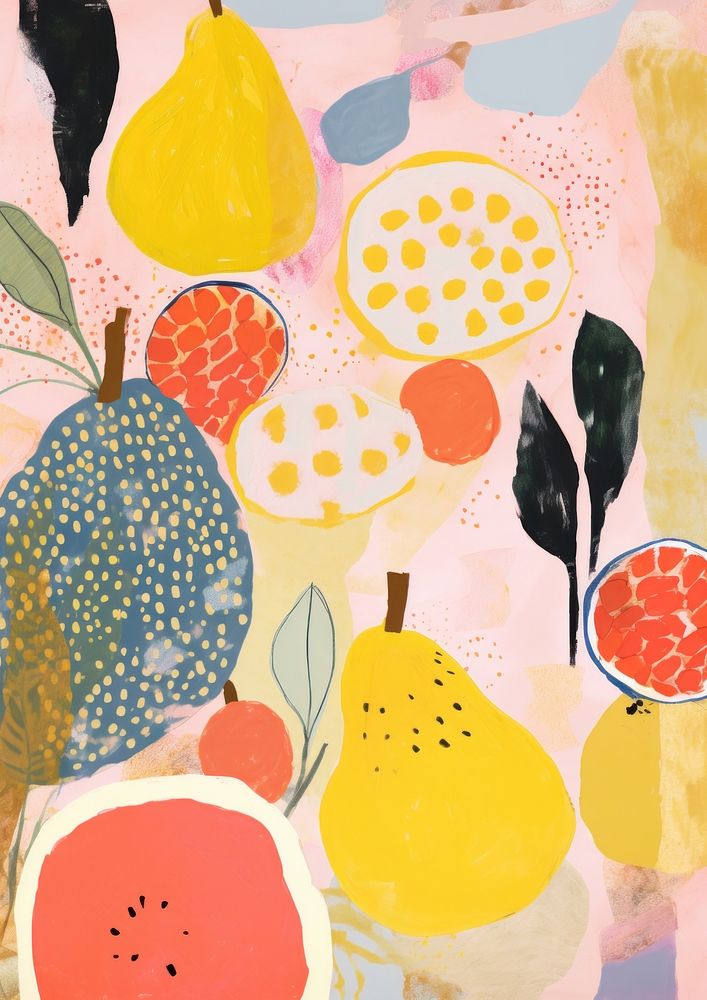 Fruits on table art painting plant.
