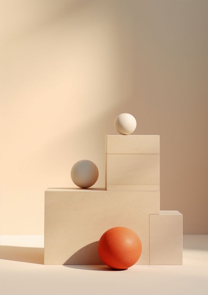 Still life from shapes ball egg simplicity.