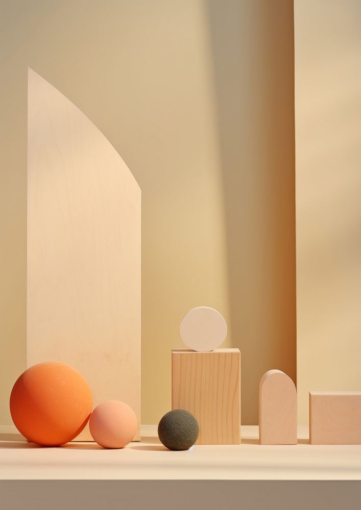Still life from shapes architecture simplicity lighting.