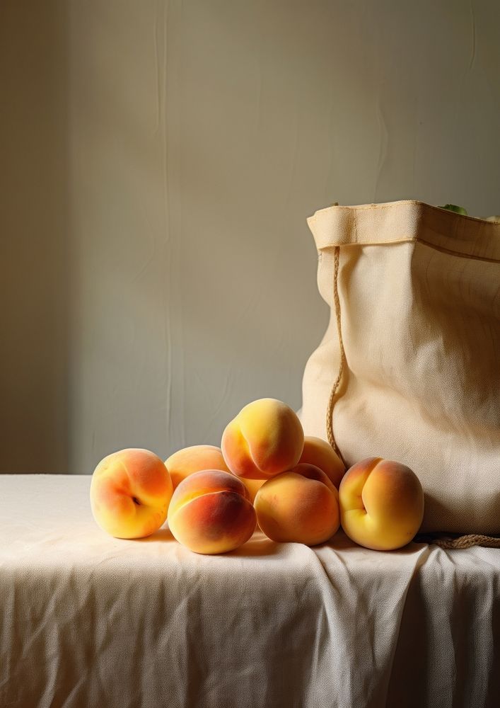 Peaches in a paper bag fruit plant food.