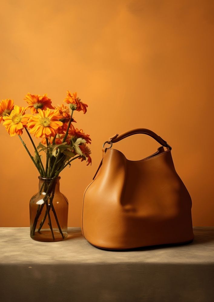 Handbag flower plant vase.