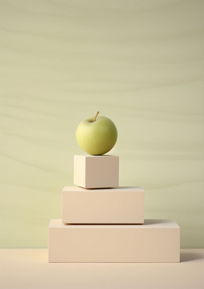 Typographic balance apple fruit plant.