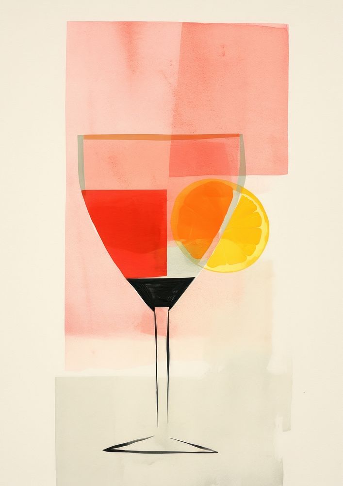 A cocktail glass art painting drink.