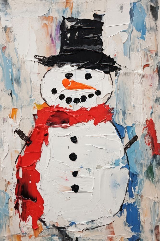 Snowman art winter anthropomorphic.