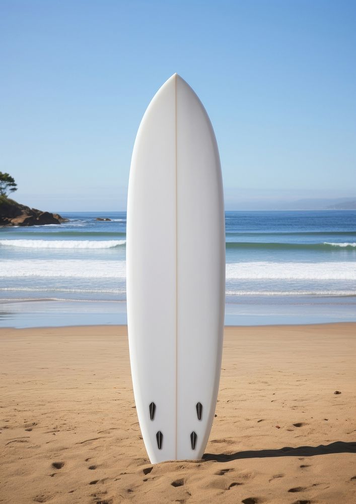 White blank surfboard outdoors surfing nature.