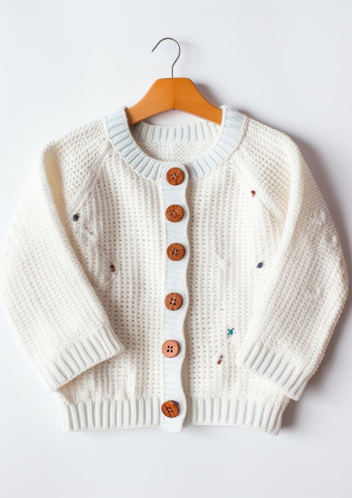Cardigan sweater sleeve button.