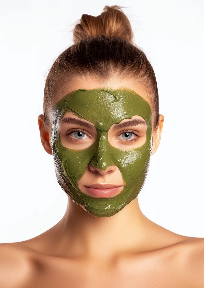A Young woman with organic mask portrait adult photo.