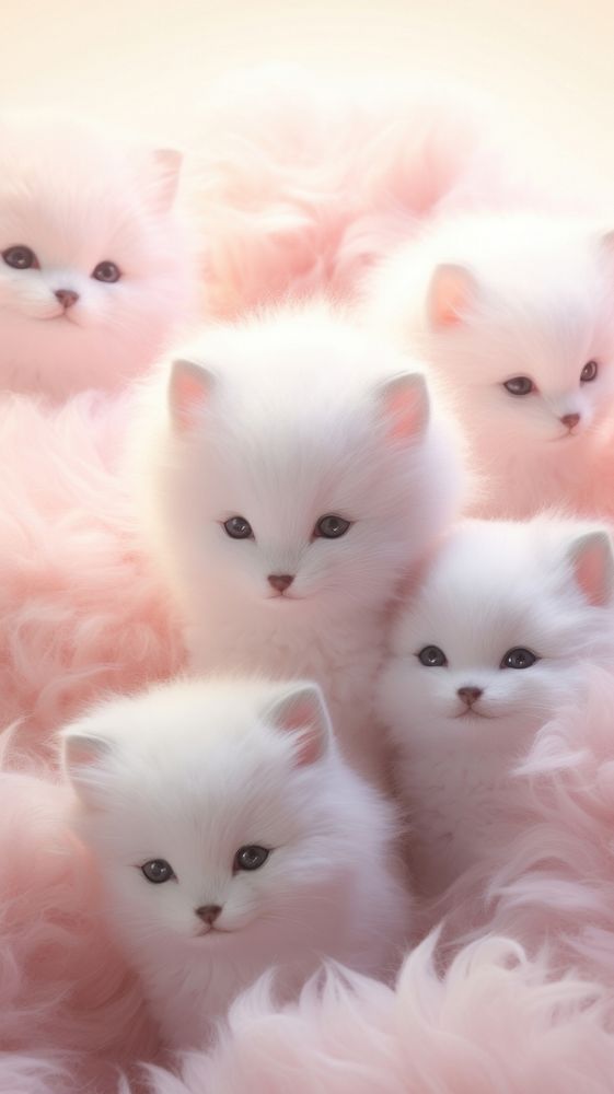 Fluffy pastel fox animal mammal kitten.