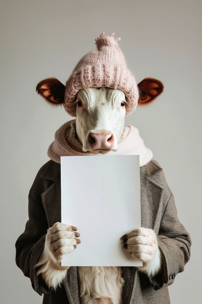 Cow wearing casual attire portrait animal photography.
