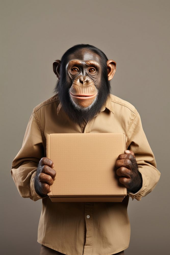 Animal ape chimpanzee cardboard.