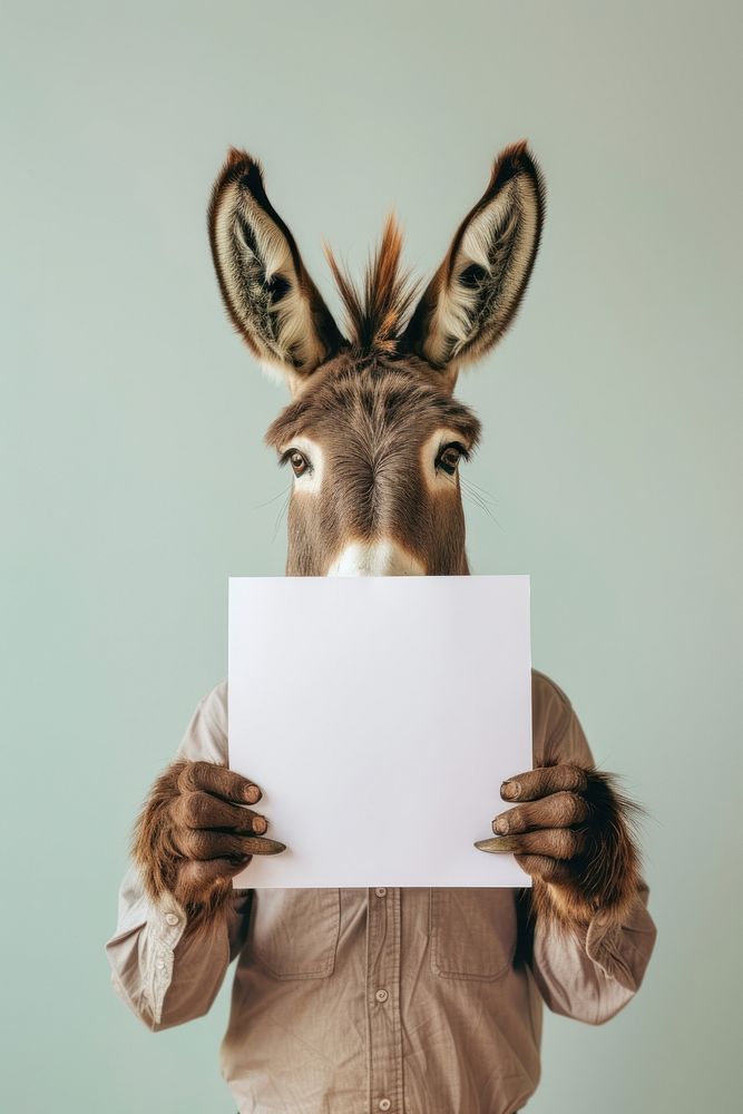 Donkey wearing casual attire animal donkey portrait.