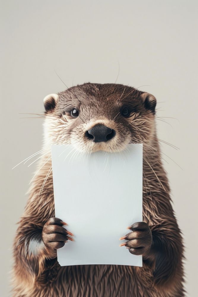 Animal otter wildlife portrait.