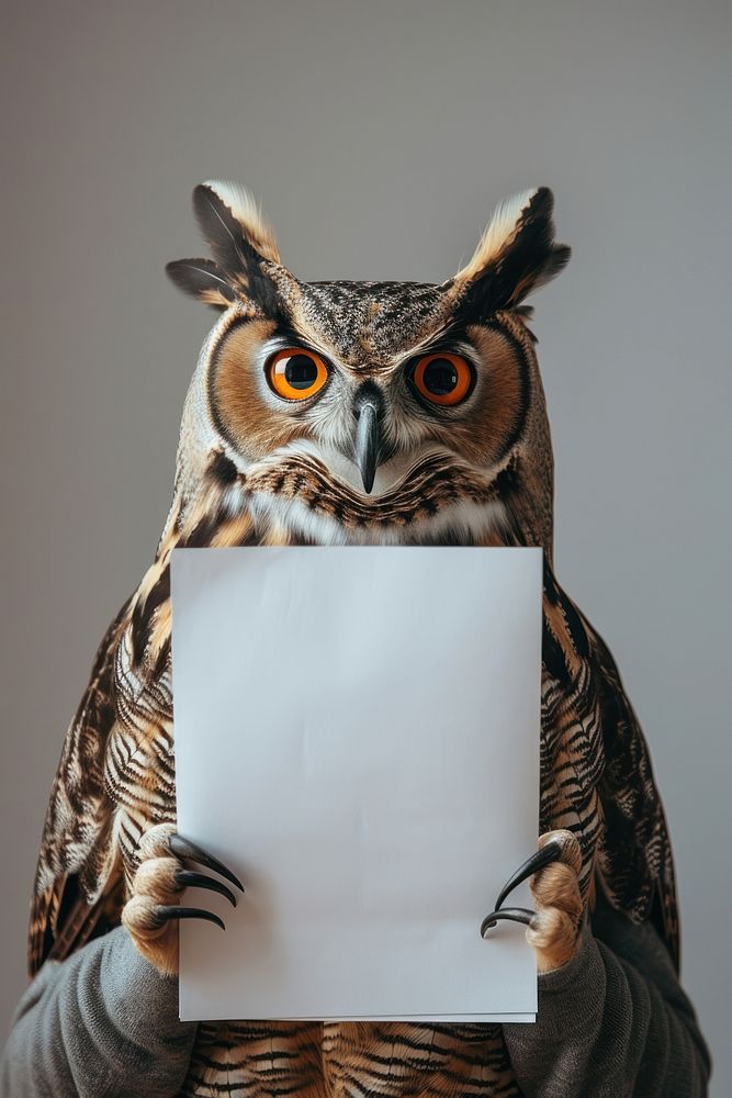 Animal owl portrait paper.