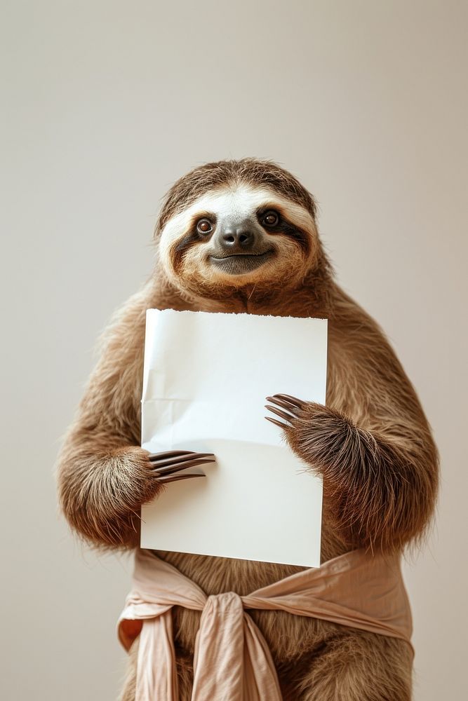 Animal sloth wildlife portrait.
