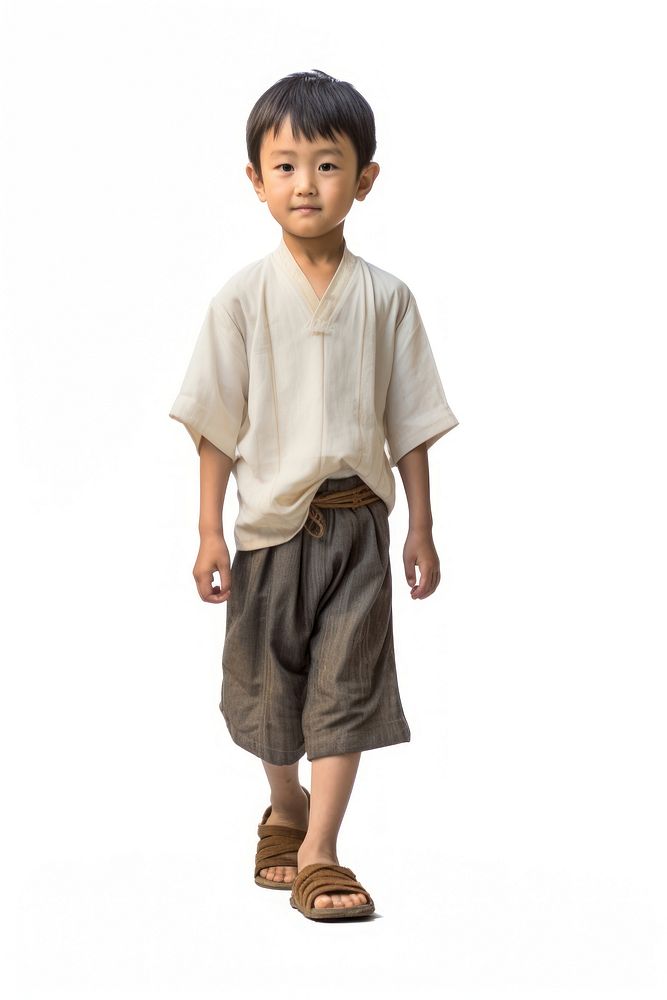 Japanese boy walking footwear portrait sleeve.