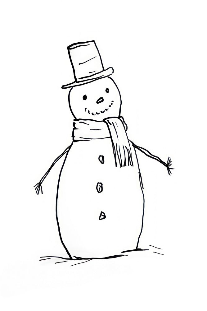A snowman sketch drawing doodle.